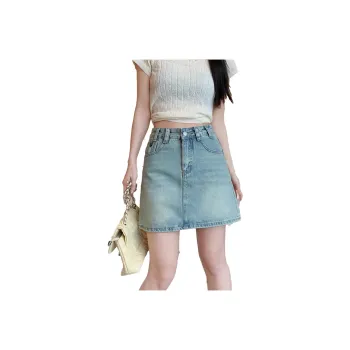 Ya Sheep People Denim Short Skirts Women's Blue