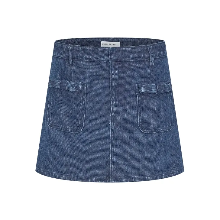 URBAN REVIVO Denim Short Skirts Women's Blue-0