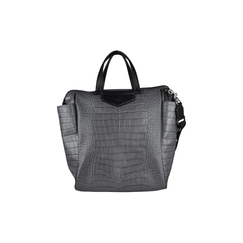 Jimmy Choo Crocodile Pattern Cow Leather Handbag Men's Gray-0