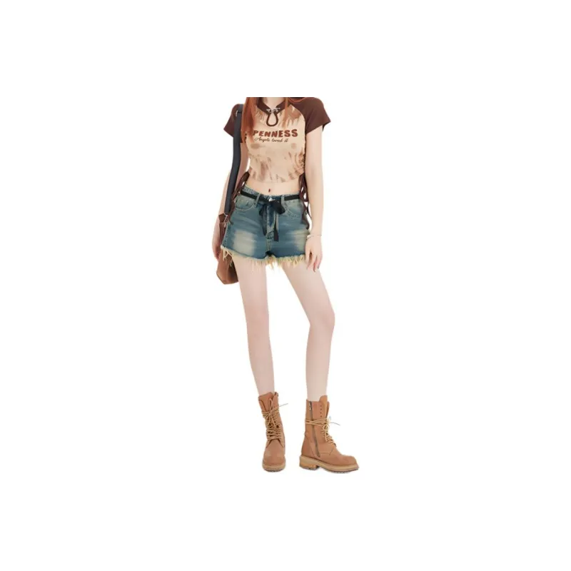 LCEVHZ'S Denim Shorts Women's Nostalgic-0