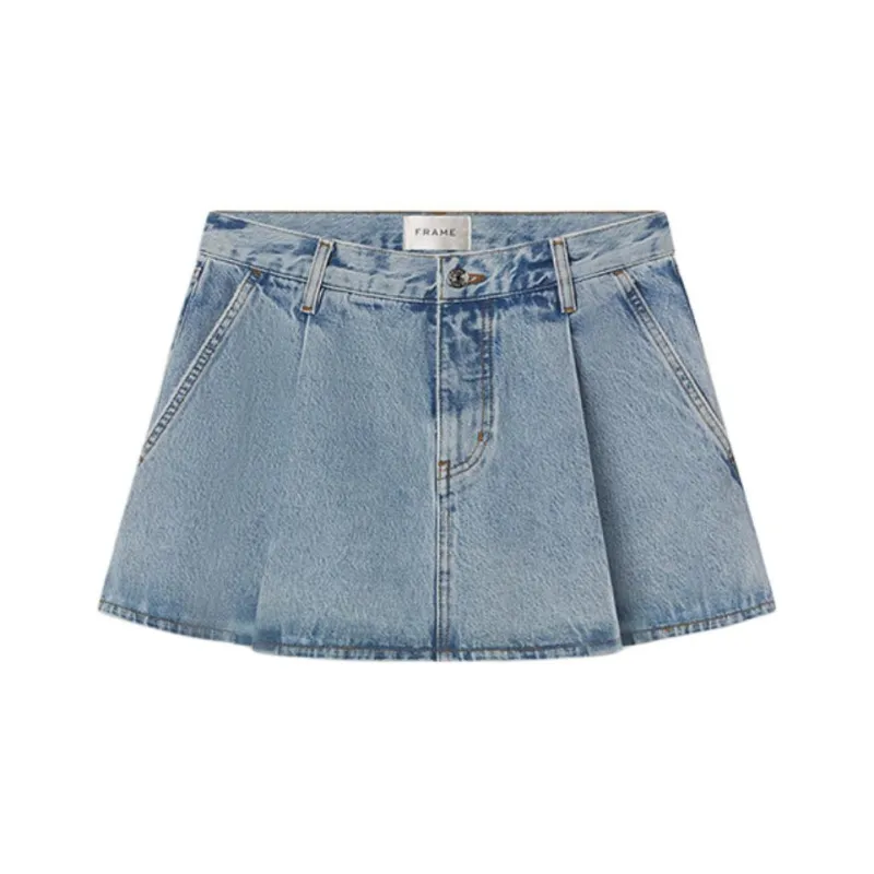 FRAME SS25 Denim Short Skirts Women's Light Blue-0