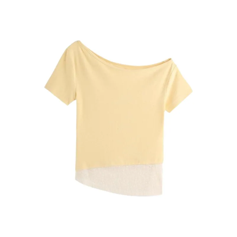 DOKZB T Shirts Women's Yellow-1