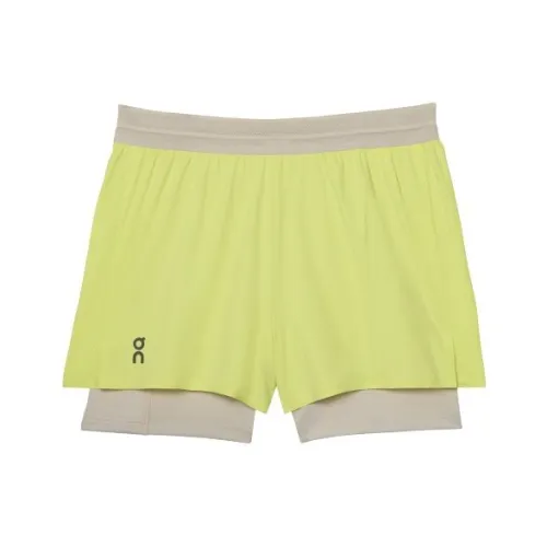 On Performance Sports Shorts Women's Lemon/Soft Sand