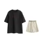 2 Pack (Black Top+Khaki Shorts)