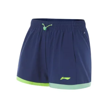 LiNing Running Collection Sports Shorts Women's Dark Ship Blue Neon Yellow Green Cooling Green
