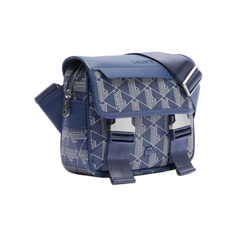 LACOSTE PVC Messenger Bag, Crossbody Bag, Shoulder Bag Men's Blue-1