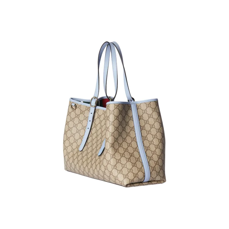 GUCCI GG Emblem Coated Fabric Shoulder Bag Tubas Women's Beige & Dark Brown-1