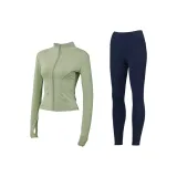 Clothing Sets (Cardamom Green Top+Dark Blue Yoga Pants)