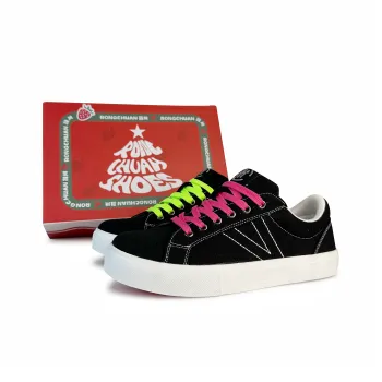 Rongchuan Slip Resistant, Abrasion Resistant, Lightweight, Breathable Low Top Skateboard Shoes Unisex Black