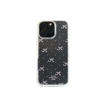 Wei Xin Acrylic Material Pink Heart Bowknot Phone Cases Compatible With IPhone 16/15 Pro Max/Apple 13/14 Pro/Max