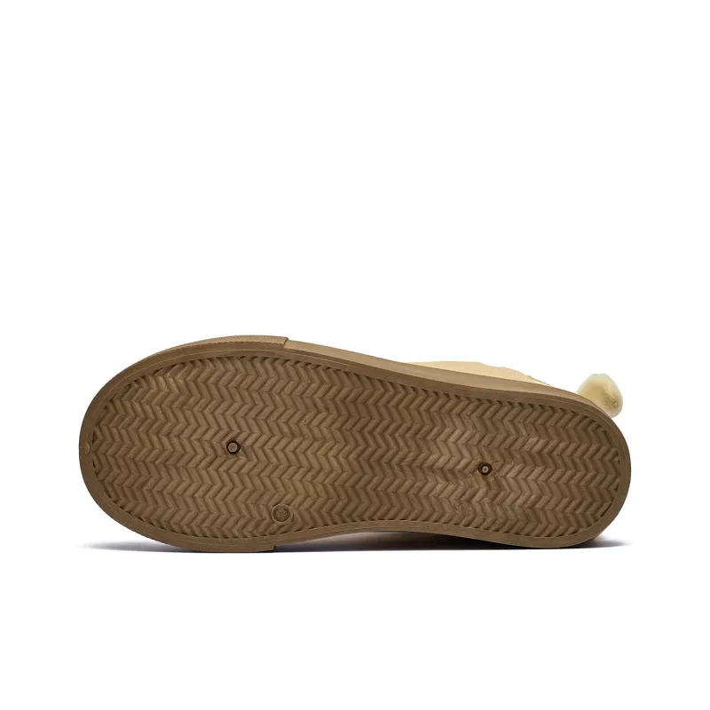 VKOI 1999 Abrasion Resistant, Lightweight, And Breathable Low Top Skateboard Shoes Women's Beige Yellow-5