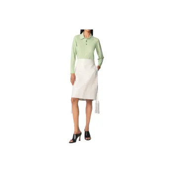 Bottega Veneta SS25 Leather Short Skirts Women's White