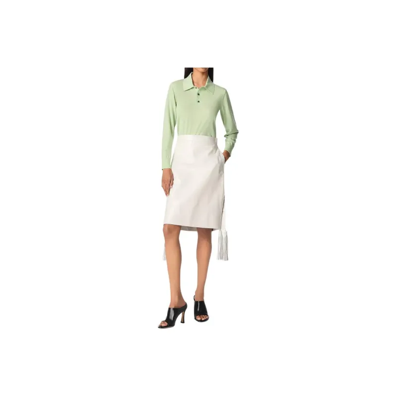 Bottega Veneta SS25 Leather Short Skirts Women's White-0