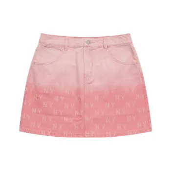 MLB MONOGRAM Collection New York Yankees SS25 Denim Short Skirts Women's Pink