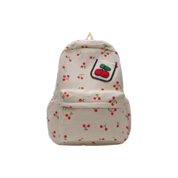 AIBAG Canvas Backpack Unisex White/Black/Pink