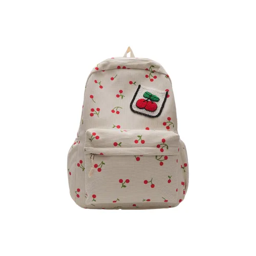 AIBAG Canvas Backpack Unisex White/Black/Pink
