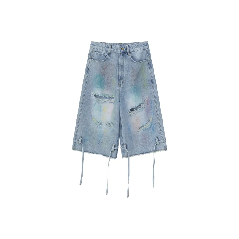 Sofitte Denim Capri Pants Women's Blue-0