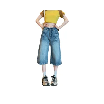 Flowers In Water Denim Shorts Women's