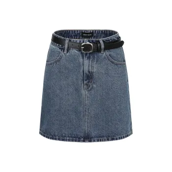 URBAN REVIVO Denim Short Skirts Women's Blue