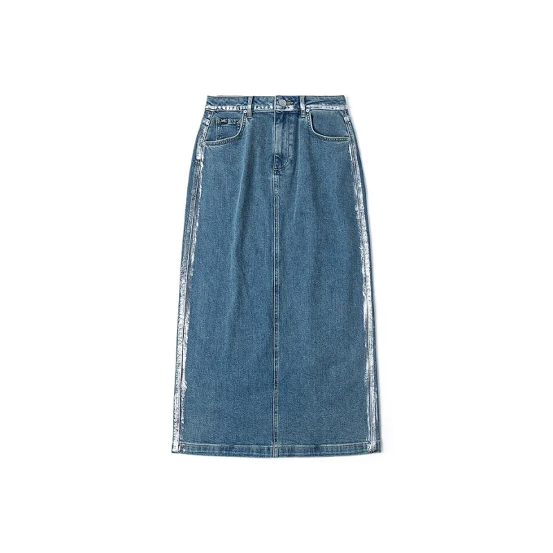 Lee SS25 Denim Short Skirts Women's Light Blue-0