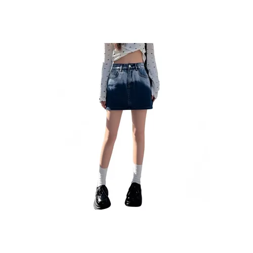 HELEH Denim Short Skirts Women's Gradient