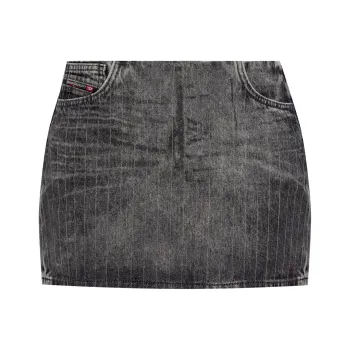 DIESEL De Pra Mini S3 Pinstripe Denim Mini Skirt