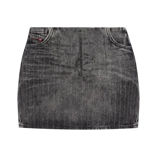 DIESEL De Pra Mini S3 Pinstripe Denim Mini Skirt