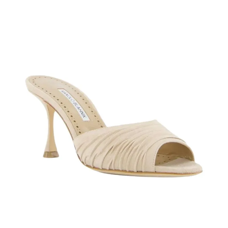 MANOLO BLAHNIK Slide Slippers Women's Beige-2