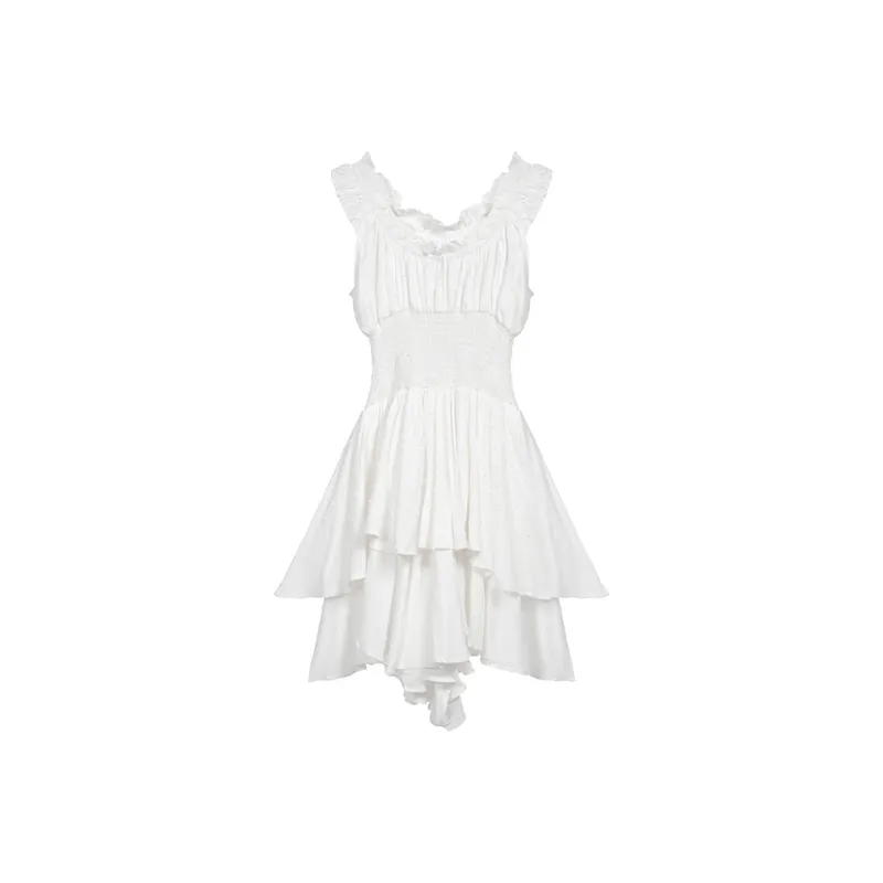 SNZX Sleeveless Dresses Women's White-0