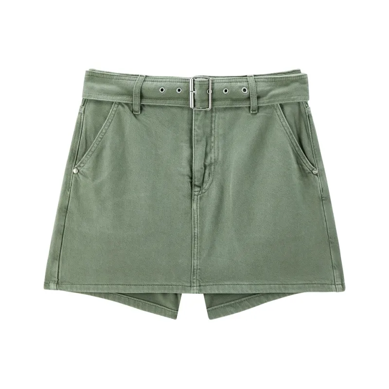 PEACEBIRD Denim Shorts Women's Green-0