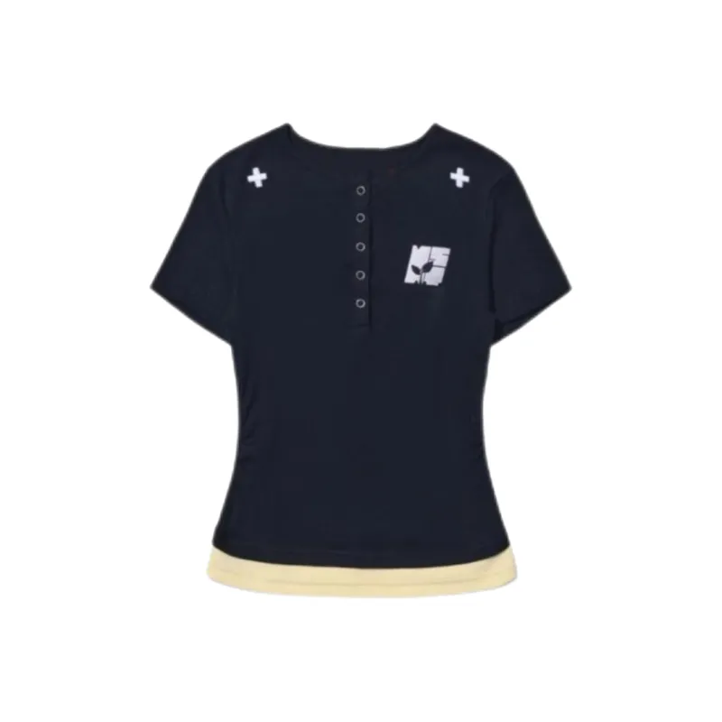 ABBY GODDESS T Shirts Women's Navy Blue-0