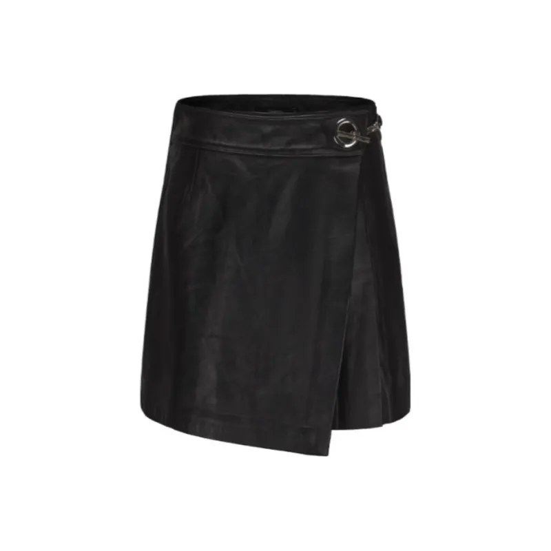 GIMING Fashion Leather Short Skirts Women's Black-0