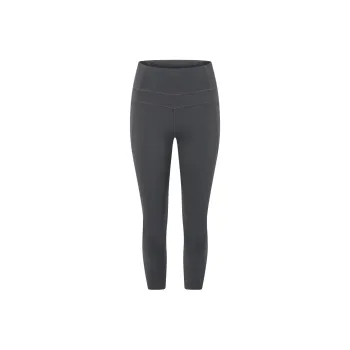 LORNA JANE Stomach Support 7/8 Leggings Sports Shorts Women's Silver Gray