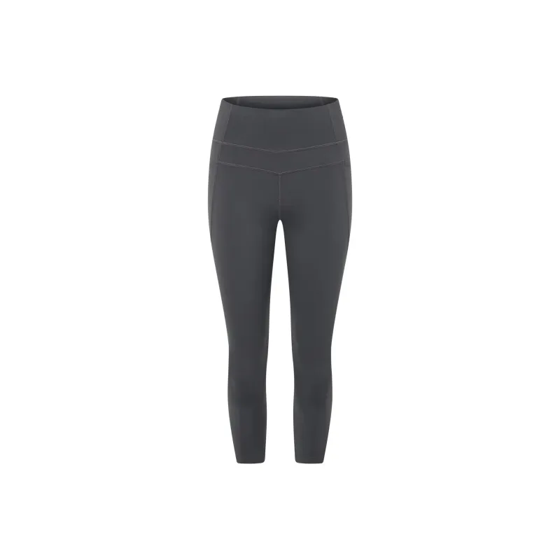 LORNA JANE Stomach Support 7/8 Leggings Sports Shorts Women's Silver Gray-0