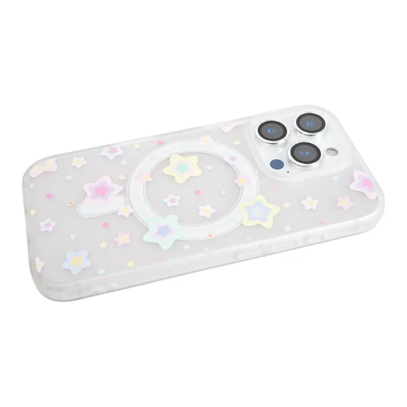 Wei Xin Acrylic Material Frosted Multicolor Stars Phone Cases Compatible With IPhone 16/15 Pro Max/Apple 13/14 Pro/Max-7