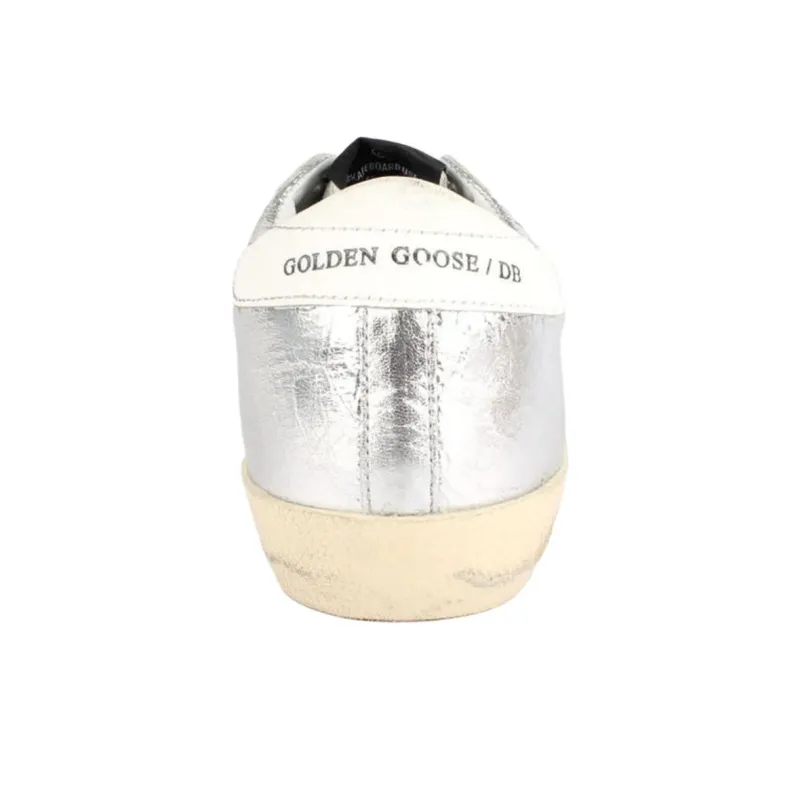 Golden Goose Low Top Skateboard Shoes Women's Silver-3