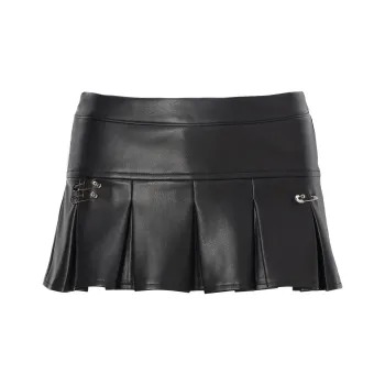 JYOSEI Leather Short Skirts Women's Black