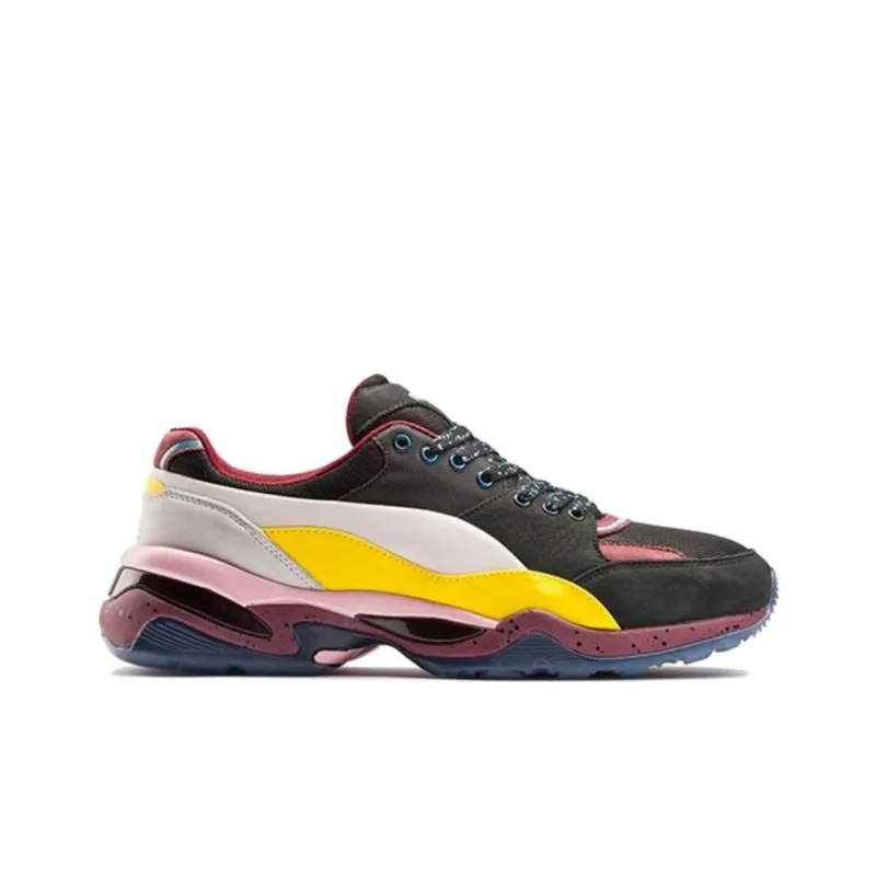 Alexander McQueen x PUMA Tech Runner Cushioning, Wear Resistant Low Top Casual Shoes Unisex Black Yellow-1