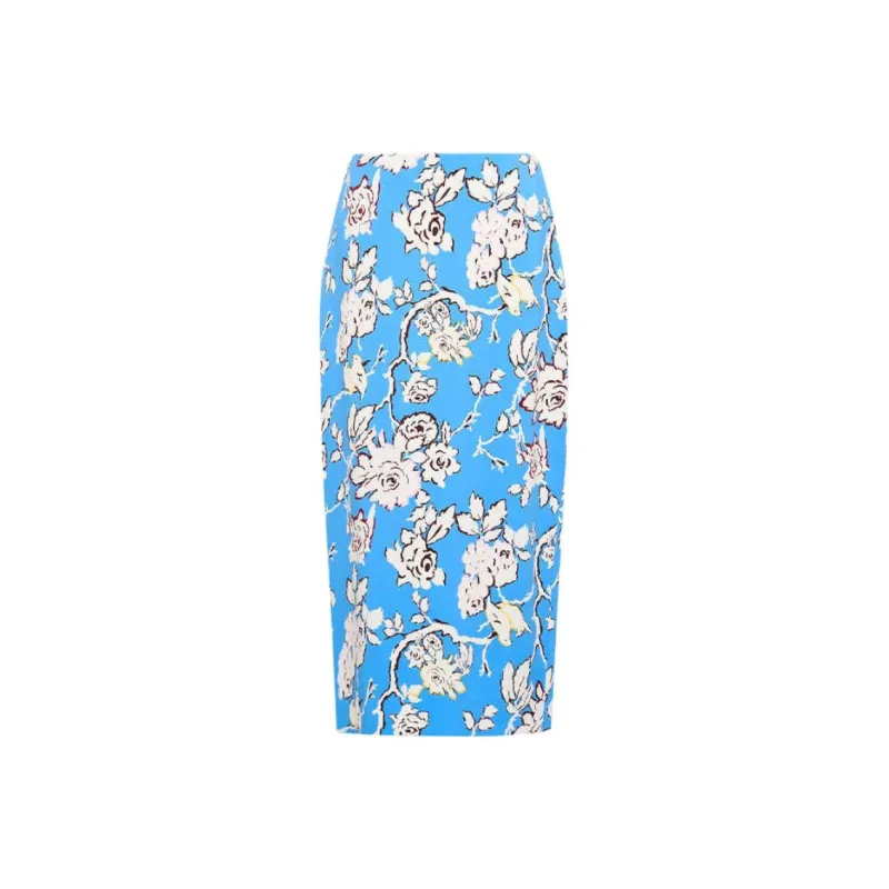 Diane Von Furstenberg SS25 Casual Long Skirt Women's Blue White-0