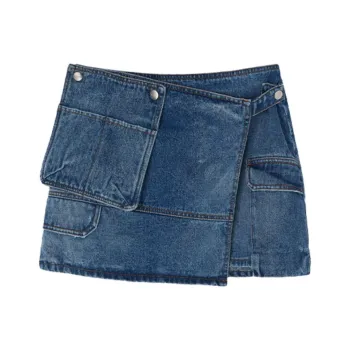 MSGM Denim Short Skirts Women's Marine Blue