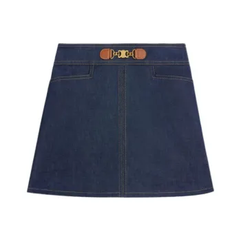 CELINE Mini Skirt In Raw Wash Denim