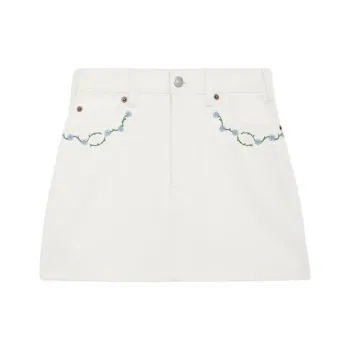 CELINE SS25 Denim Short Skirts Women's White