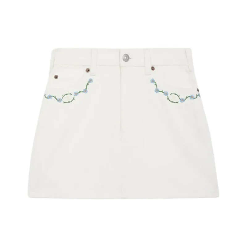 CELINE SS25 Denim Short Skirts Women's White-0