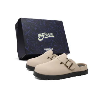 OUGLEMEN Rubber Sole Quiet, Odor Resistant, Slip Resistant Closed Toe Slippers Men's Box Included
