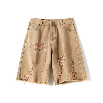 Ordifen Denim Shorts Women's Yellow Mud