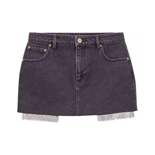 Ed Hardy FW24 Denim Short Skirts Women's Black