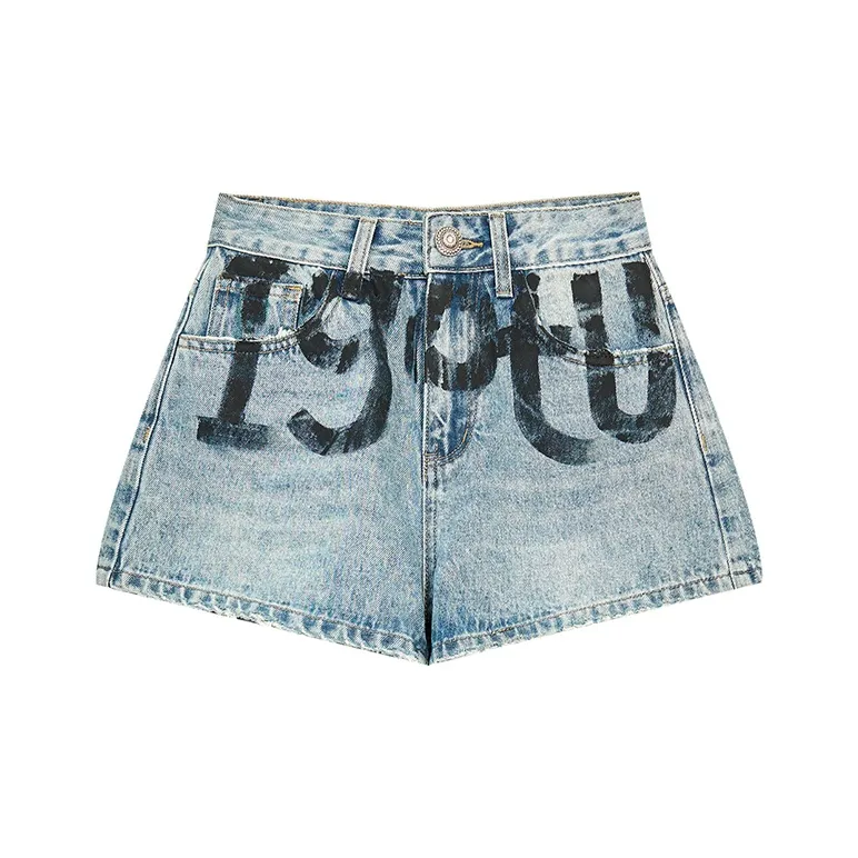 ELF SACK Denim Shorts Women's Denim Blue-0