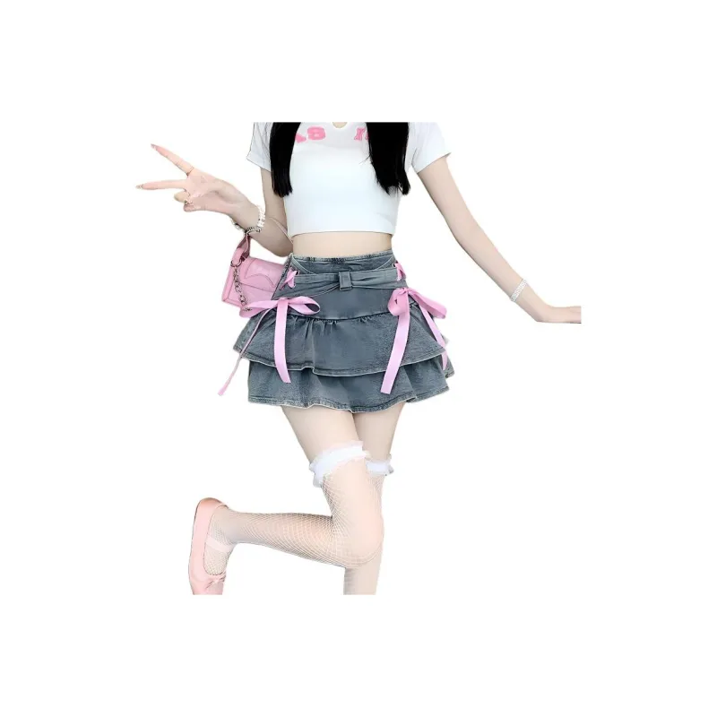 XIANSINIAO Denim Short Skirts Women's-0