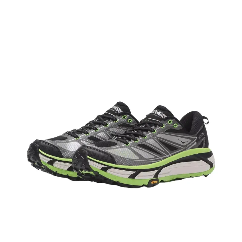HOKA ONE ONE Mafate Speed 2 Anti Slip Wear Resistant Low Top Running Shoes Unisex Black Green-1