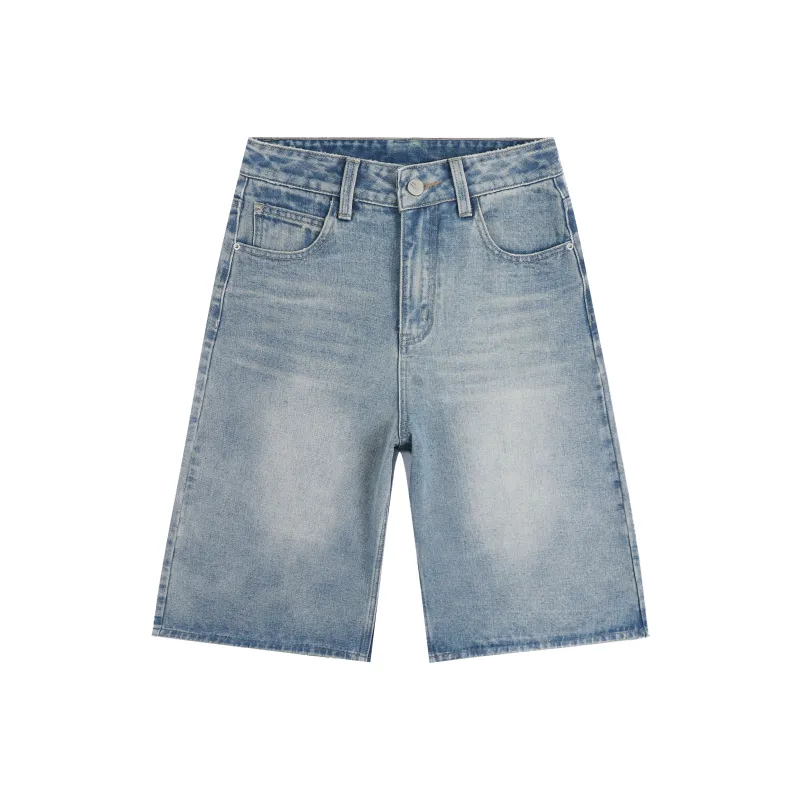 Rose Denim Shorts Women's Cream Blue-0